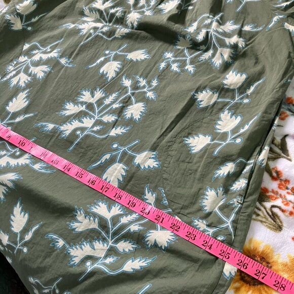 Mirth Midi Dress Womens S Vienna High Neck Fig Leaf Sage Green Cream Floral - Picture 10 of 12